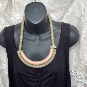Beaded Collar Necklace Light Peach & Light Green Goes with so much!